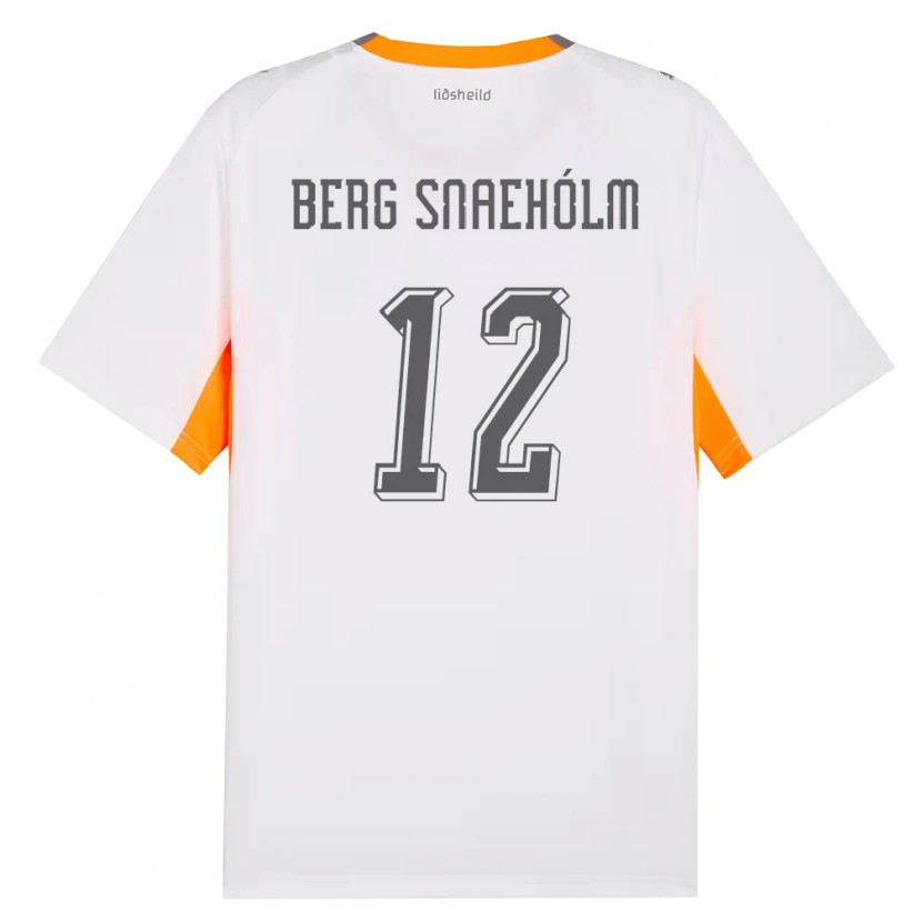 Danxen Barn Island Gylfi Berg Snaehólm #12 Vit Orange Grå Bortatröja Matchtröjor 26-28 Tröjor T-Tröja