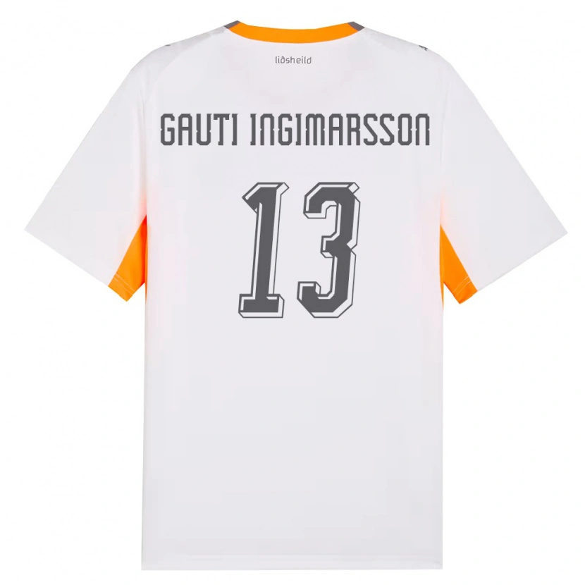 Danxen Barn Island Skarphédinn Gauti Ingimarsson #13 Vit Orange Grå Bortatröja Matchtröjor 26-28 Tröjor T-Tröja