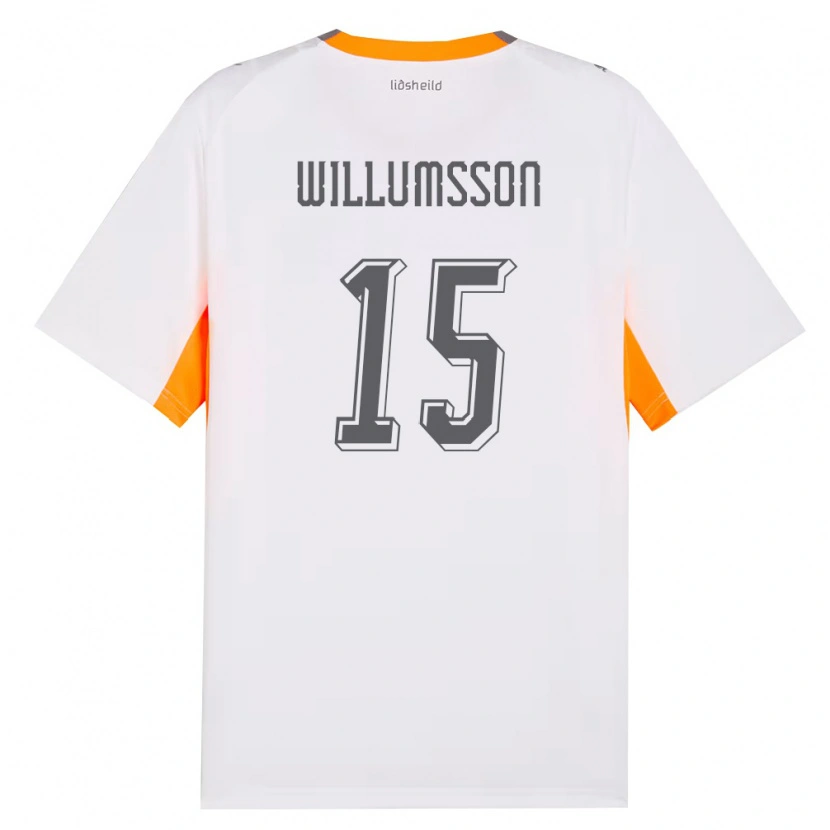 Danxen Barn Island Willum Thór Willumsson #15 Vit Orange Grå Bortatröja Matchtröjor 26-28 Tröjor T-Tröja