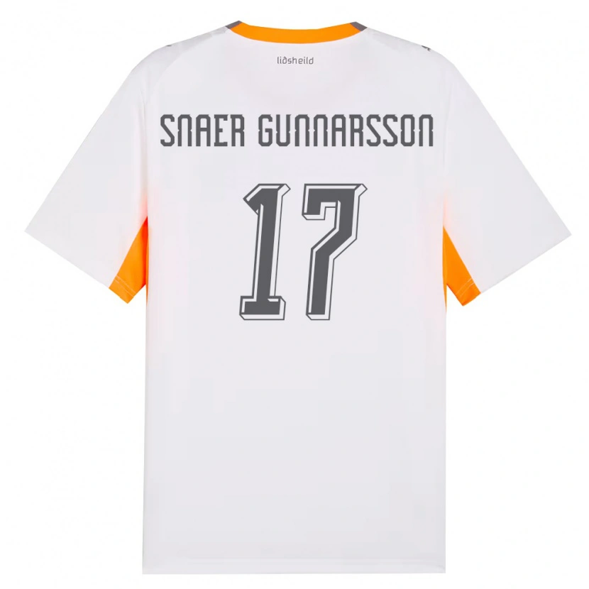 Danxen Barn Island Gabríel Snaer Gunnarsson #17 Vit Orange Grå Bortatröja Matchtröjor 26-28 Tröjor T-Tröja
