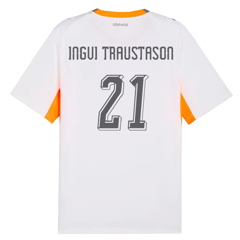 Danxen Barn Island Arnór Ingvi Traustason #21 Vit Orange Grå Bortatröja Matchtröjor 26-28 Tröjor T-Tröja