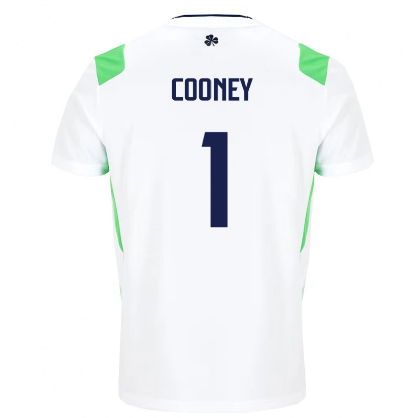 Danxen Barn Irland Oisin Cooney #1 Vit Ljus Grön Bortatröja Matchtröjor 26-28 Tröjor T-Tröja