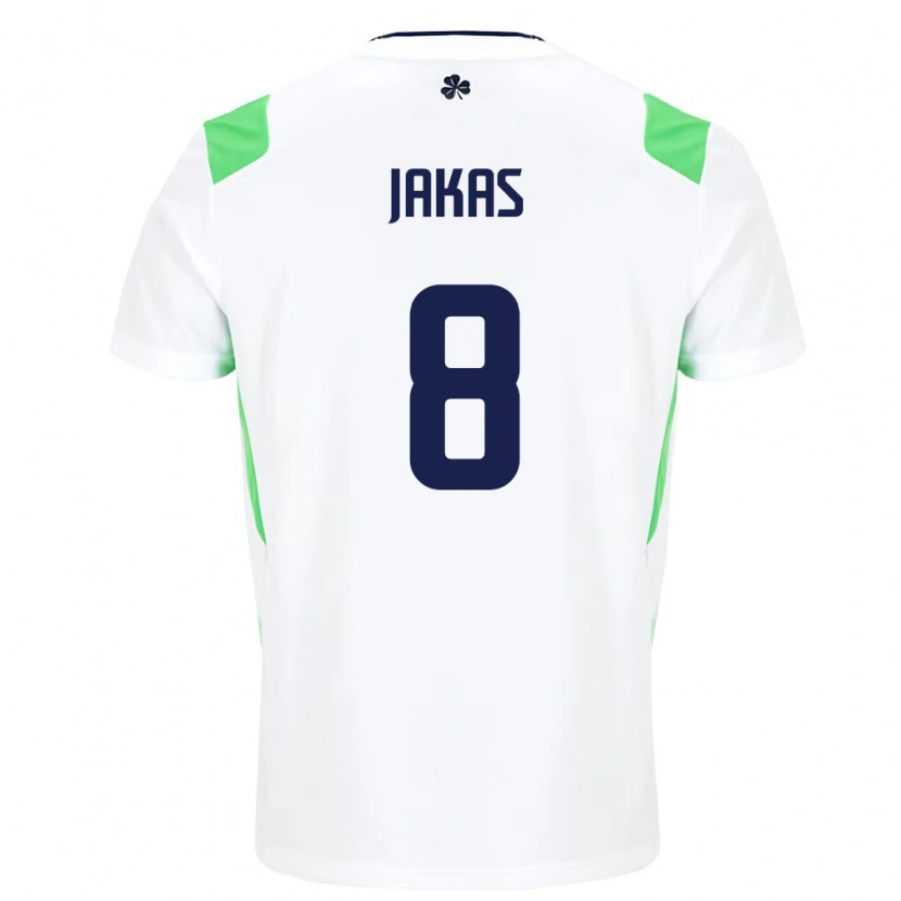 Danxen Barn Irland Jorunas Jakas #8 Vit Ljus Grön Bortatröja Matchtröjor 26-28 Tröjor T-Tröja