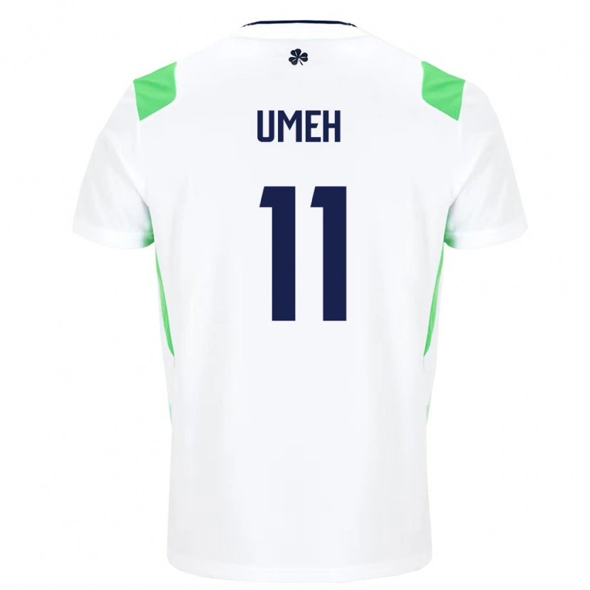 Danxen Barn Irland Jaden Umeh #11 Vit Ljus Grön Bortatröja Matchtröjor 26-28 Tröjor T-Tröja