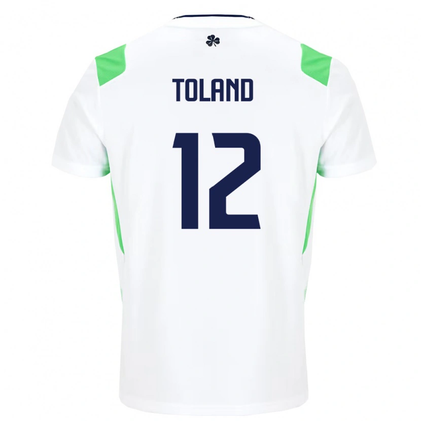 Danxen Barn Irland Tyler Toland #12 Vit Ljus Grön Bortatröja Matchtröjor 26-28 Tröjor T-Tröja