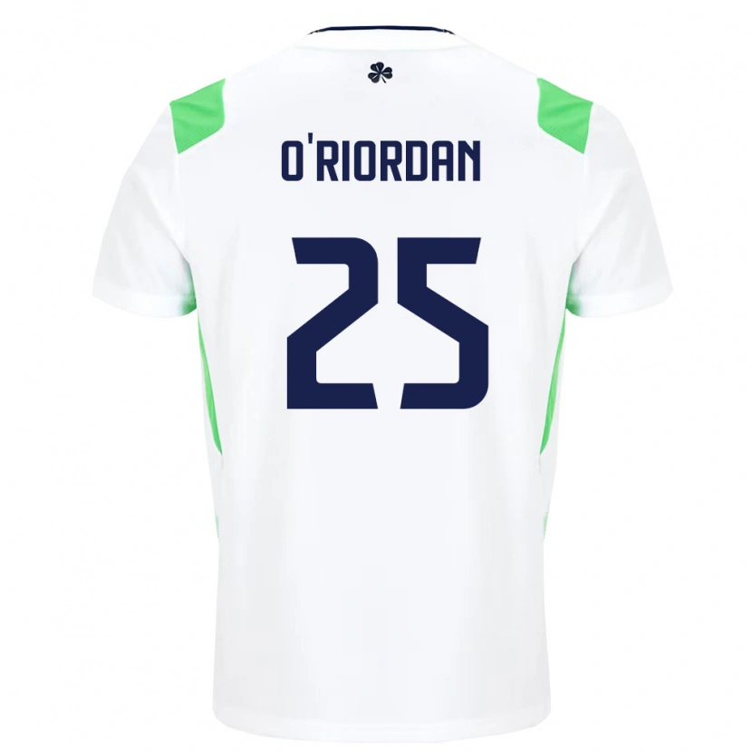 Danxen Barn Irland Claire O'riordan #25 Vit Ljus Grön Bortatröja Matchtröjor 26-28 Tröjor T-Tröja