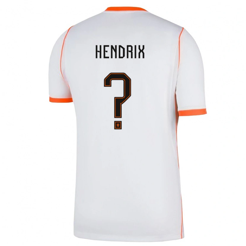 Danxen Barn Nederländerna Kas Hendrix #0 Vit Orange Bortatröja Matchtröjor 26-28 Tröjor T-Tröja