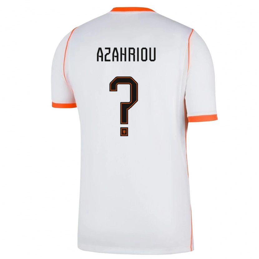 Danxen Barn Nederländerna Yahya Azahriou #0 Vit Orange Bortatröja Matchtröjor 26-28 Tröjor T-Tröja