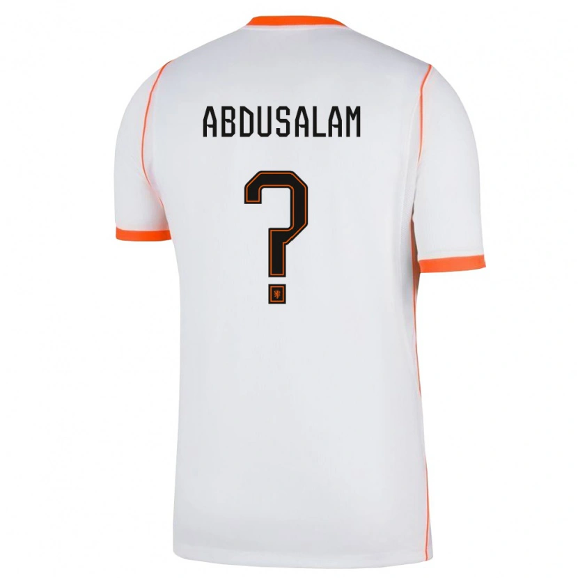 Danxen Barn Nederländerna Musabe Abdusalam #0 Vit Orange Bortatröja Matchtröjor 26-28 Tröjor T-Tröja