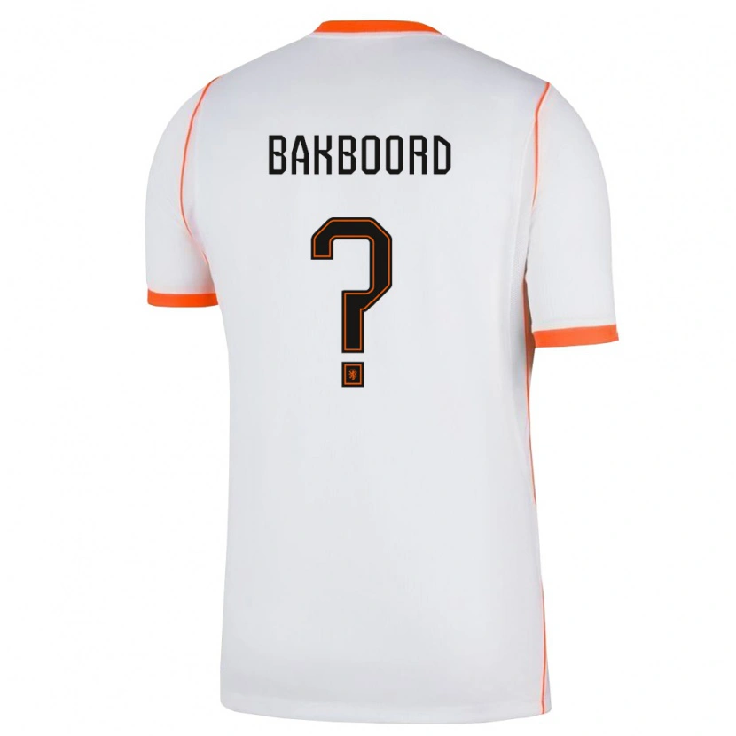 Danxen Barn Nederländerna Isaiah Bakboord #0 Vit Orange Bortatröja Matchtröjor 26-28 Tröjor T-Tröja