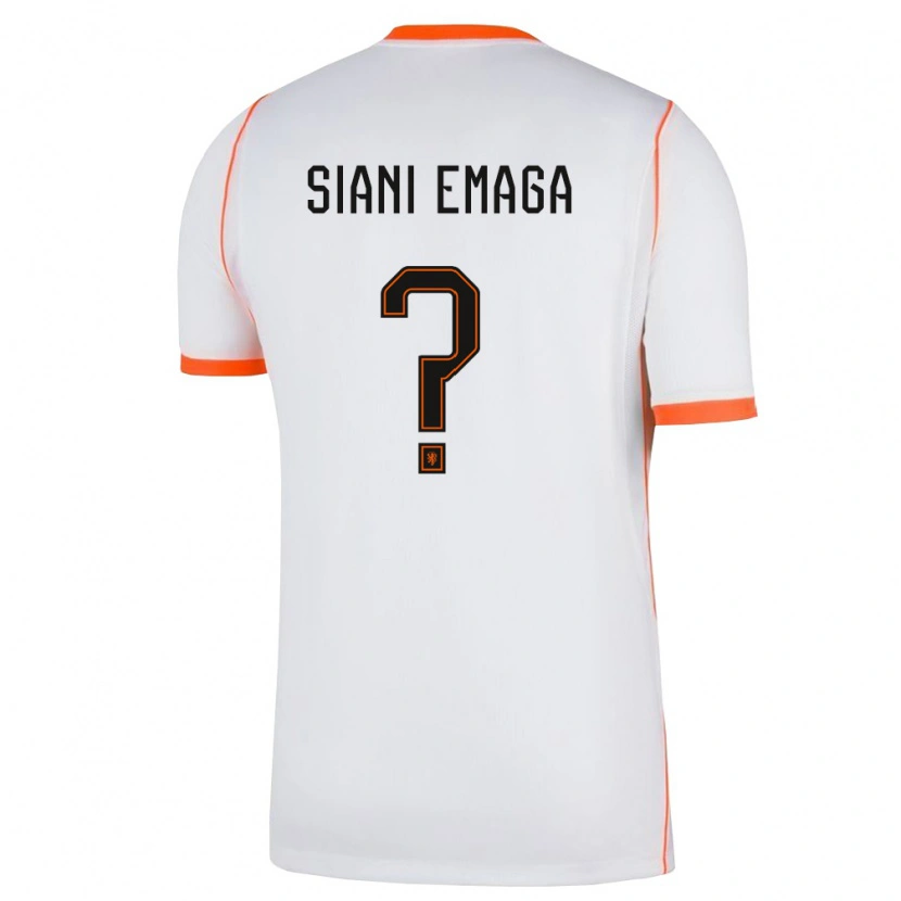 Danxen Barn Nederländerna Ezechiel Siani Emaga #0 Vit Orange Bortatröja Matchtröjor 26-28 Tröjor T-Tröja