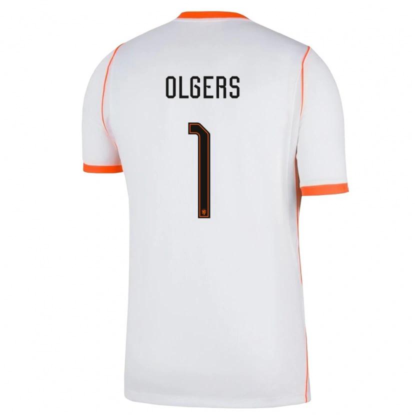 Danxen Barn Nederländerna Guus Olgers #1 Vit Orange Bortatröja Matchtröjor 26-28 Tröjor T-Tröja