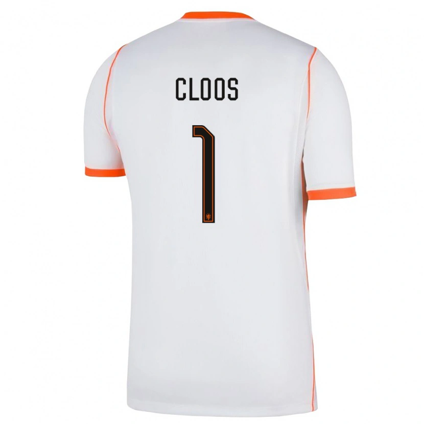 Danxen Barn Nederländerna Cino Cloos #1 Vit Orange Bortatröja Matchtröjor 26-28 Tröjor T-Tröja