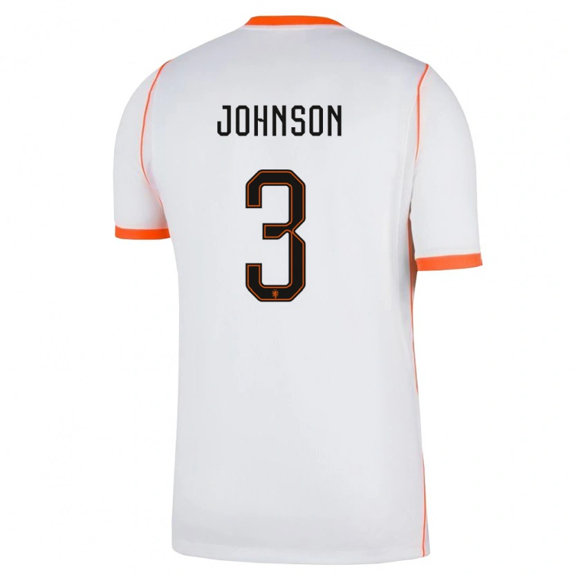 Danxen Barn Nederländerna Jinairo Johnson #3 Vit Orange Bortatröja Matchtröjor 26-28 Tröjor T-Tröja