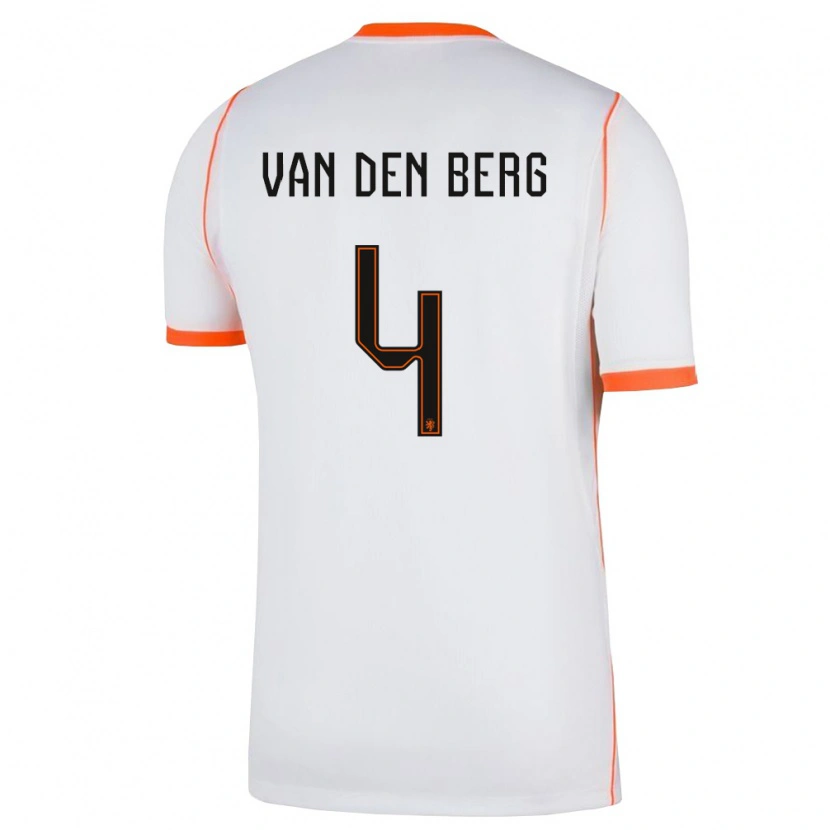 Danxen Barn Nederländerna Rav Van Den Berg #4 Vit Orange Bortatröja Matchtröjor 26-28 Tröjor T-Tröja