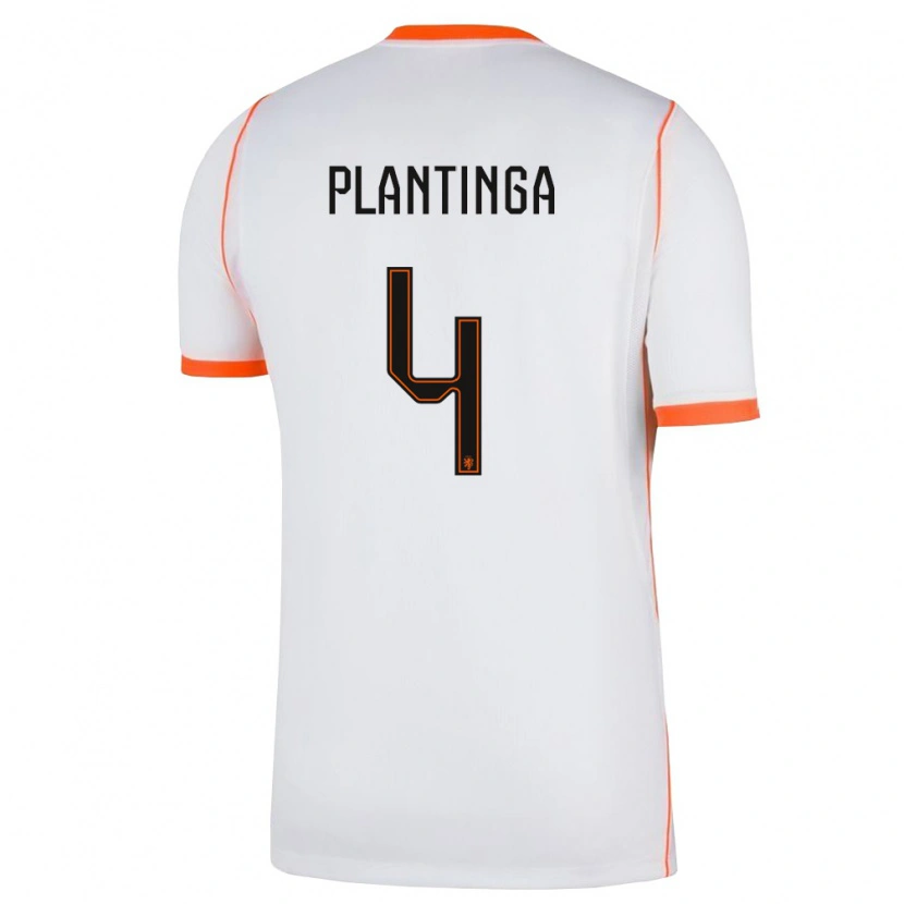 Danxen Barn Nederländerna Boaz Plantinga #4 Vit Orange Bortatröja Matchtröjor 26-28 Tröjor T-Tröja