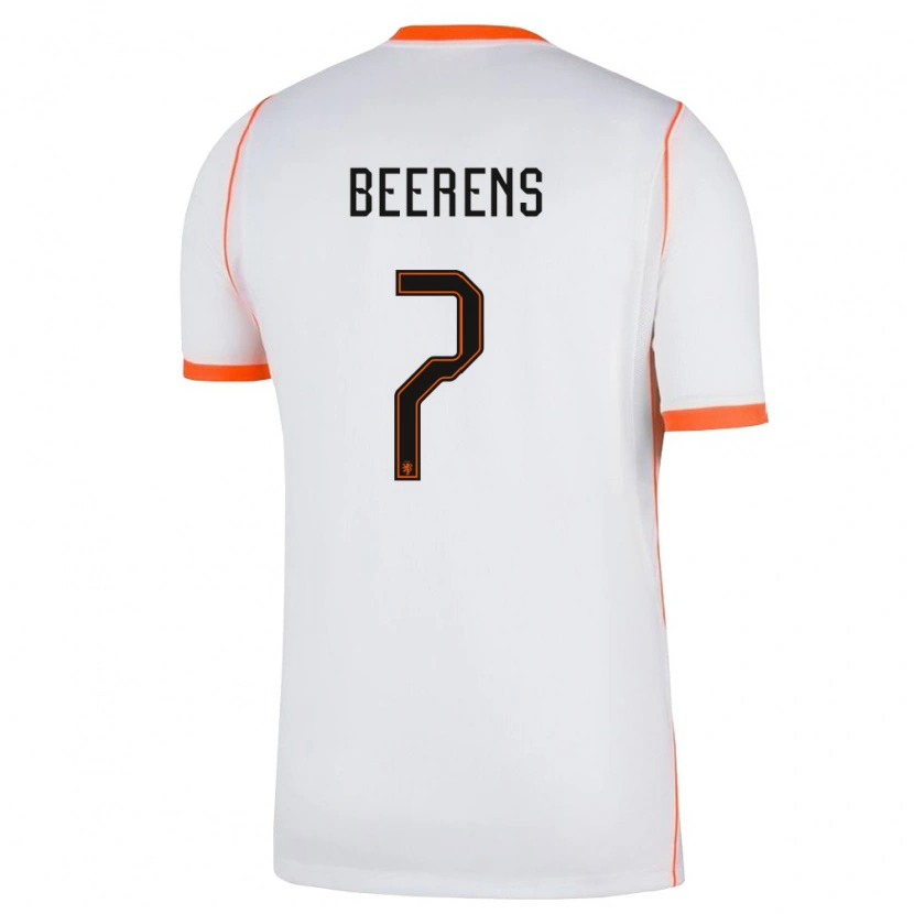 Danxen Barn Nederländerna Jairo Beerens #7 Vit Orange Bortatröja Matchtröjor 26-28 Tröjor T-Tröja
