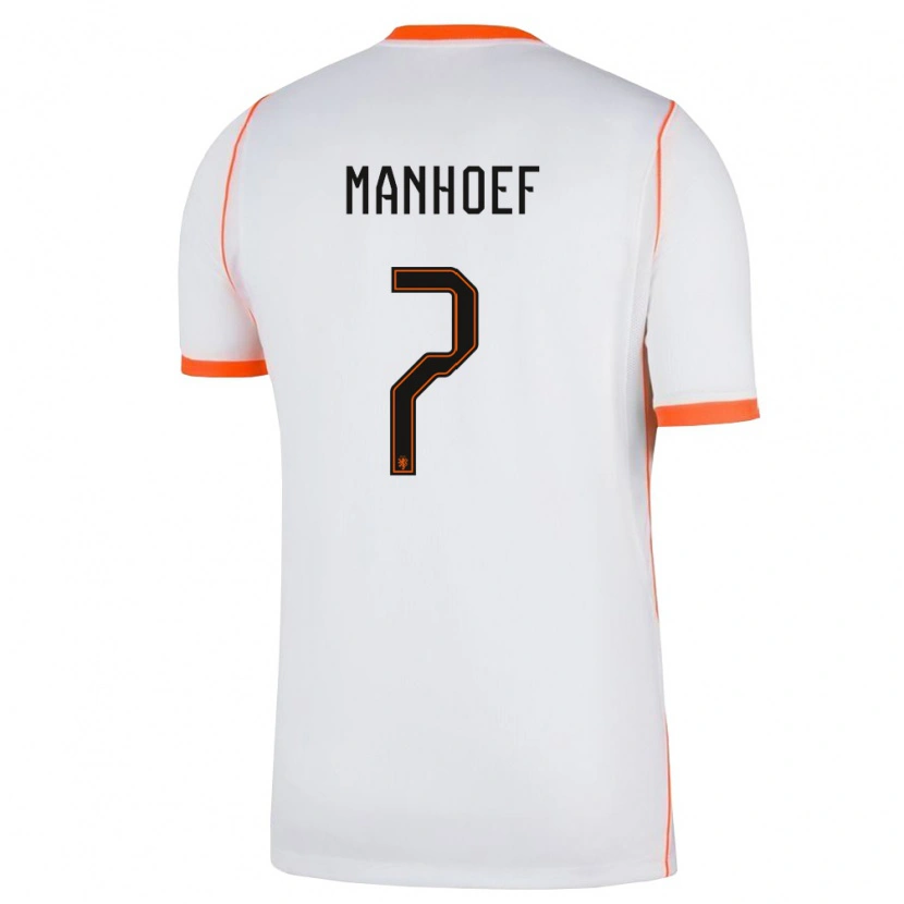 Danxen Barn Nederländerna Million Manhoef #7 Vit Orange Bortatröja Matchtröjor 26-28 Tröjor T-Tröja