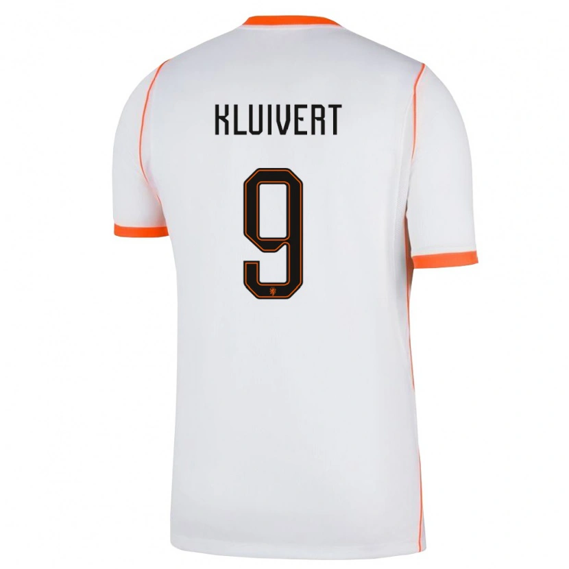 Danxen Barn Nederländerna Shane Kluivert #9 Vit Orange Bortatröja Matchtröjor 26-28 Tröjor T-Tröja