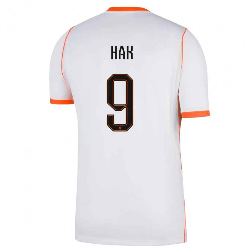 Danxen Barn Nederländerna Xavi Hak #9 Vit Orange Bortatröja Matchtröjor 26-28 Tröjor T-Tröja