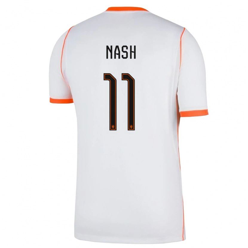 Danxen Barn Nederländerna Pharell Nash #11 Vit Orange Bortatröja Matchtröjor 26-28 Tröjor T-Tröja