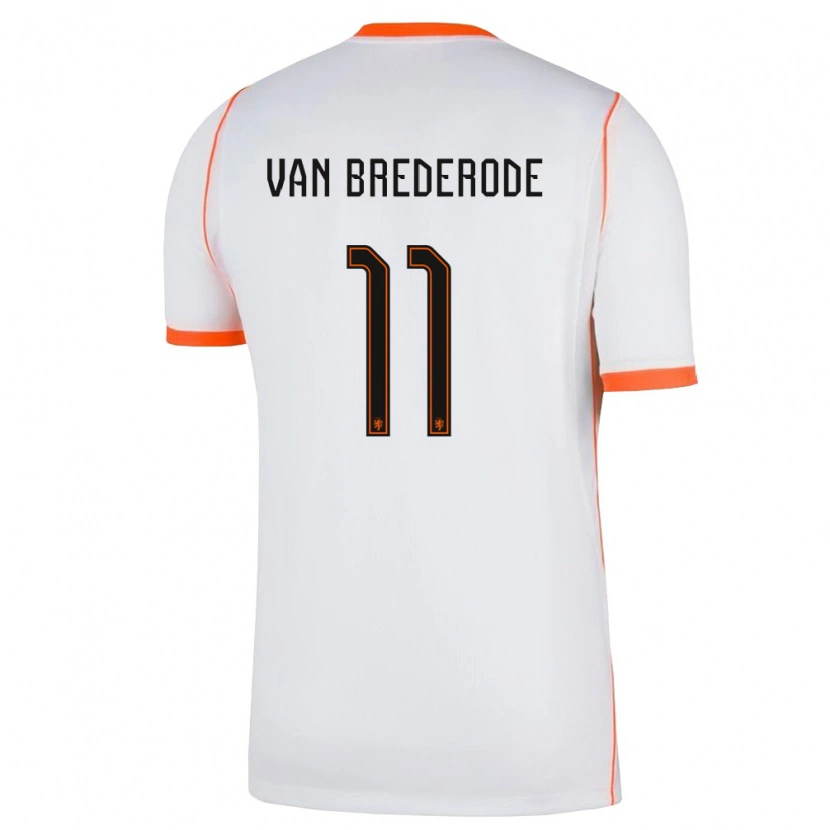 Danxen Barn Nederländerna Myron Van Brederode #11 Vit Orange Bortatröja Matchtröjor 26-28 Tröjor T-Tröja
