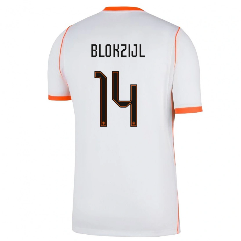 Danxen Barn Nederländerna Thijmen Blokzijl #14 Vit Orange Bortatröja Matchtröjor 26-28 Tröjor T-Tröja