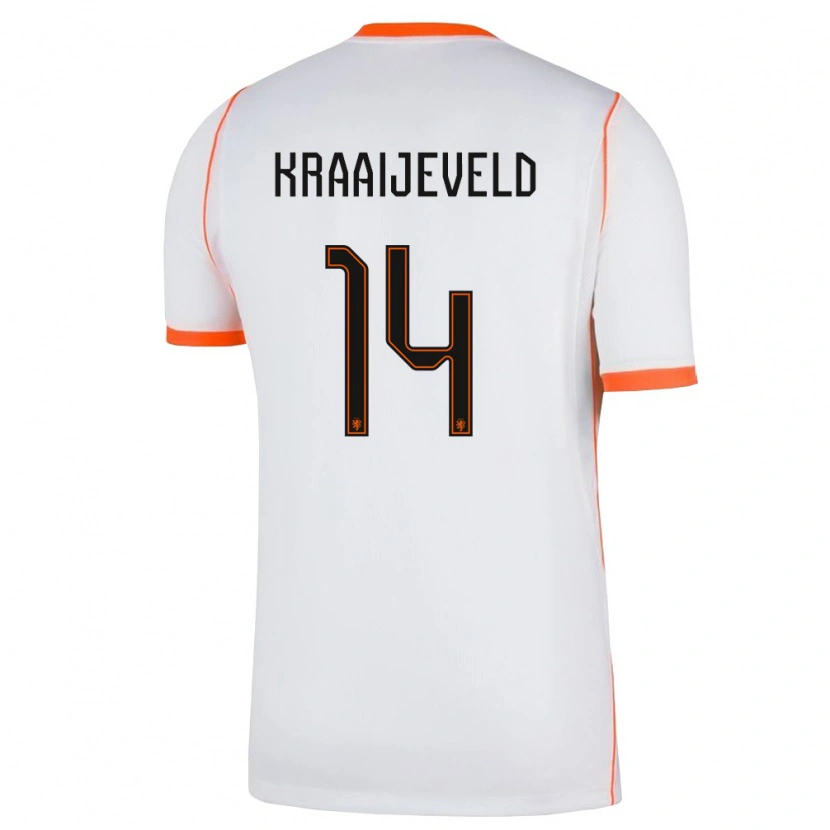 Danxen Barn Nederländerna Thijs Kraaijeveld #14 Vit Orange Bortatröja Matchtröjor 26-28 Tröjor T-Tröja