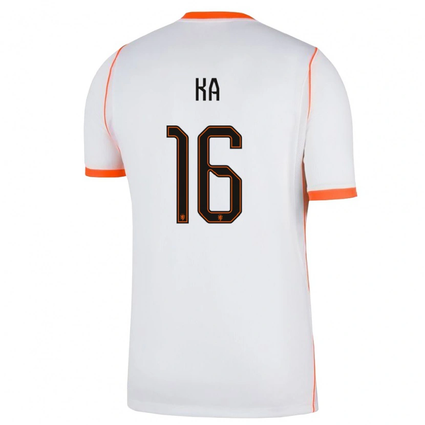 Danxen Barn Nederländerna Ismail Ka #16 Vit Orange Bortatröja Matchtröjor 26-28 Tröjor T-Tröja