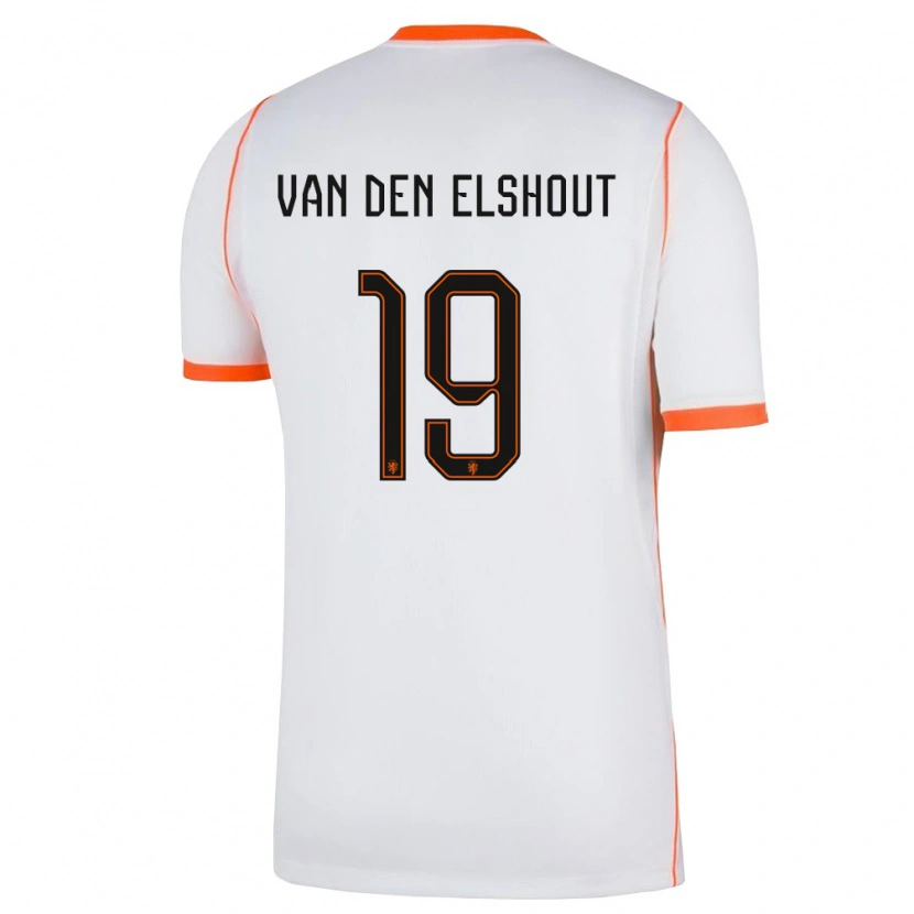 Danxen Barn Nederländerna Tobias Van Den Elshout #19 Vit Orange Bortatröja Matchtröjor 26-28 Tröjor T-Tröja