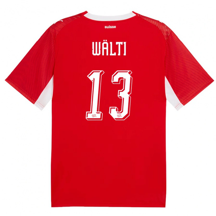 Danxen Män Schweiz Lia Walti #13 Röd Vit Hemmatröja Matchtröjor 26-28 Tröjor T-Tröja