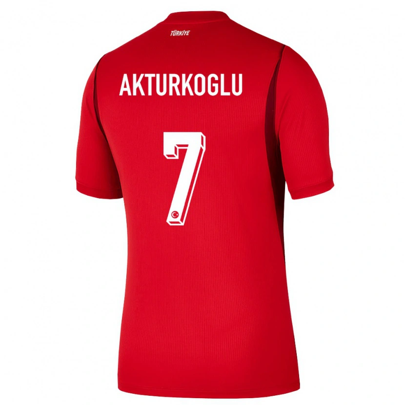 Danxen Män Kalkon Kerem Aktürkoğlu #7 Röd Burgund Hemmatröja Matchtröjor 26-28 Tröjor T-Tröja