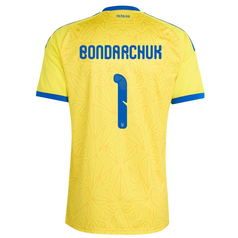 Danxen Män Ukraina Daryna Bondarchuk #1 Gul Blå Hemmatröja Matchtröjor 26-28 Tröjor T-Tröja