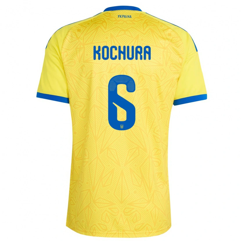 Danxen Män Ukraina Shain Kochura #6 Gul Blå Hemmatröja Matchtröjor 26-28 Tröjor T-Tröja