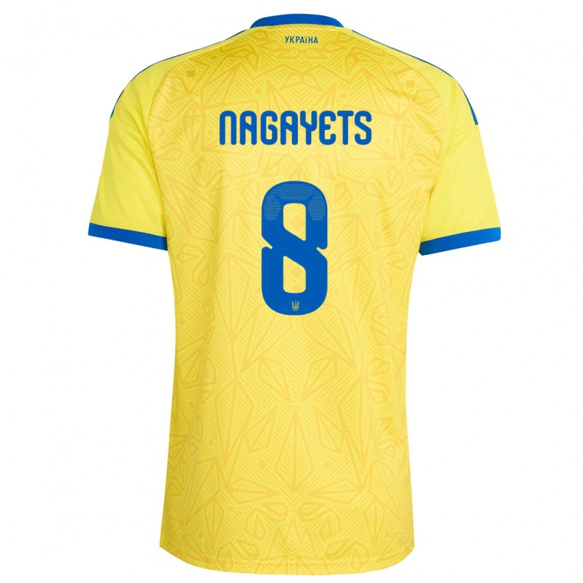 Danxen Män Ukraina Ivan Nagayets #8 Gul Blå Hemmatröja Matchtröjor 26-28 Tröjor T-Tröja