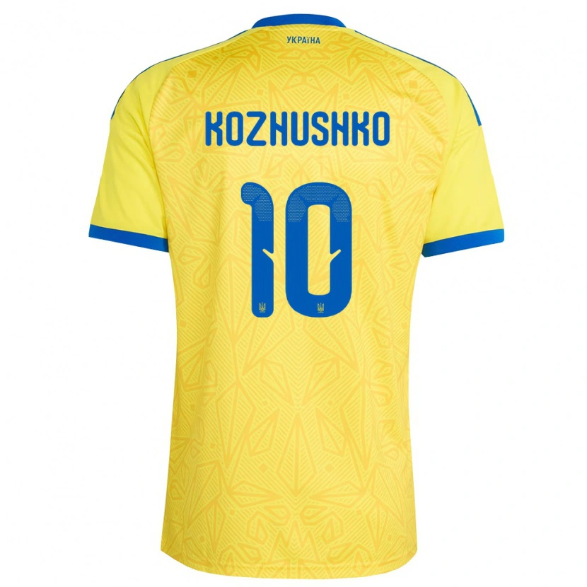 Danxen Män Ukraina Yaroslav Kozhushko #10 Gul Blå Hemmatröja Matchtröjor 26-28 Tröjor T-Tröja