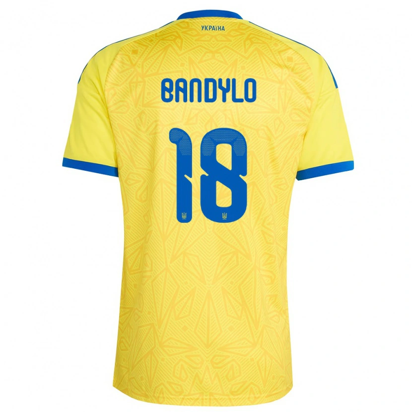 Danxen Män Ukraina Svyatoslav Bandylo #18 Gul Blå Hemmatröja Matchtröjor 26-28 Tröjor T-Tröja