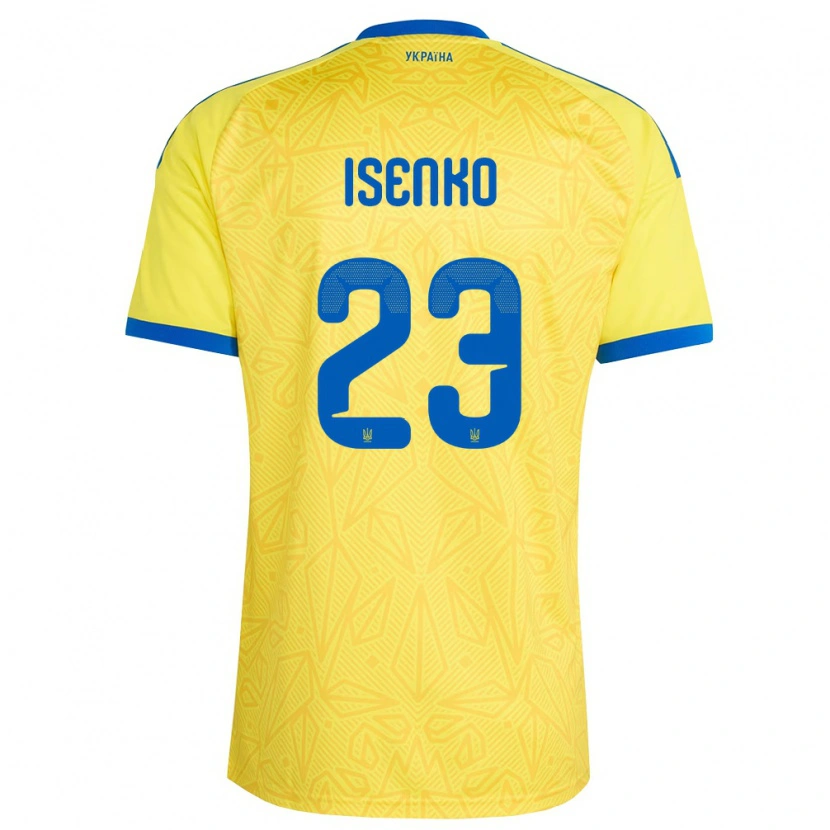 Danxen Män Ukraina Pavlo Isenko #23 Gul Blå Hemmatröja Matchtröjor 26-28 Tröjor T-Tröja