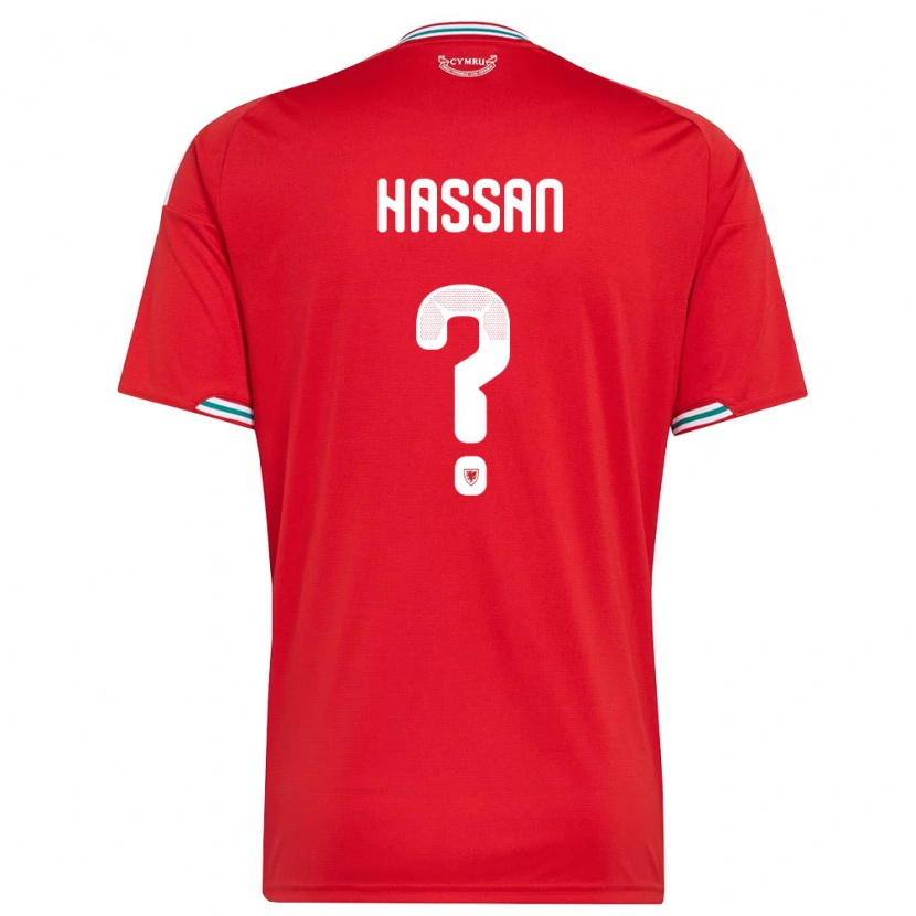 Danxen Män Wales Rio Hassan #0 Röd Vit Grön Hemmatröja Matchtröjor 26-28 Tröjor T-Tröja