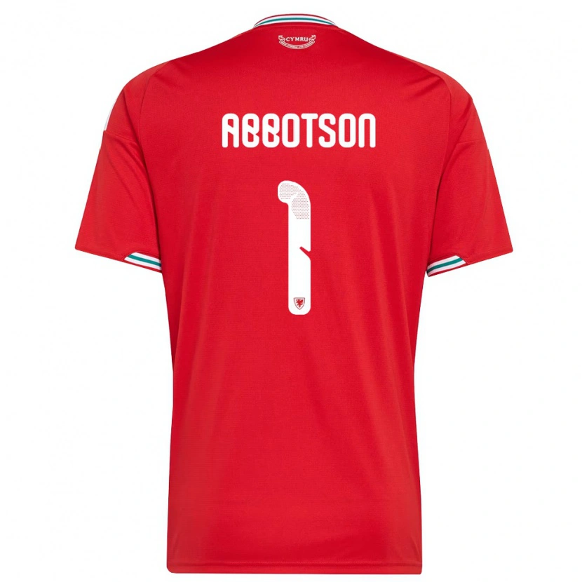 Danxen Män Wales Oscar Abbotson #1 Röd Vit Grön Hemmatröja Matchtröjor 26-28 Tröjor T-Tröja