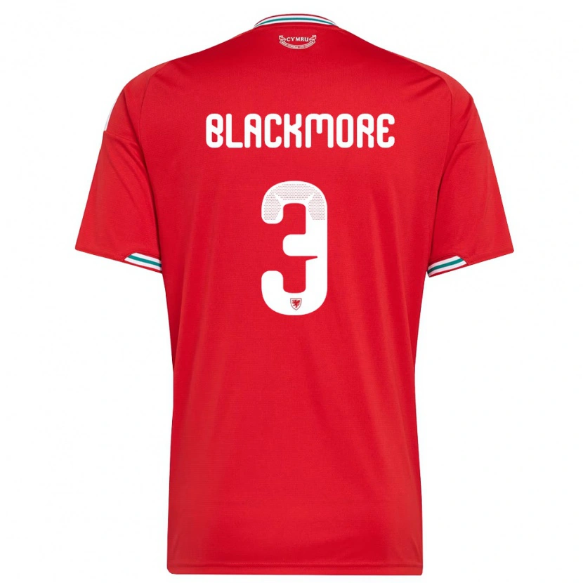 Danxen Män Wales Jameson Blackmore #3 Röd Vit Grön Hemmatröja Matchtröjor 26-28 Tröjor T-Tröja