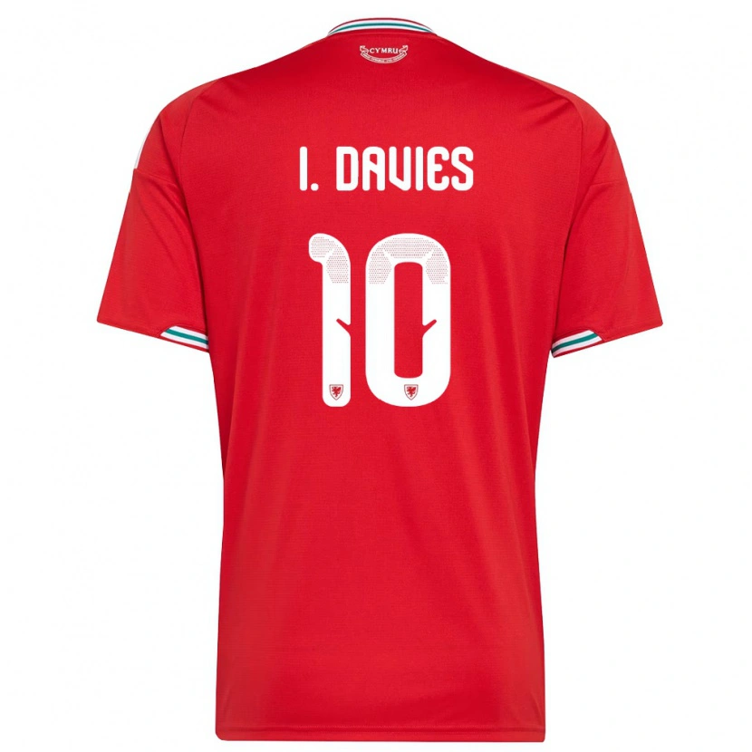 Danxen Män Wales Isaac Davies #10 Röd Vit Grön Hemmatröja Matchtröjor 26-28 Tröjor T-Tröja