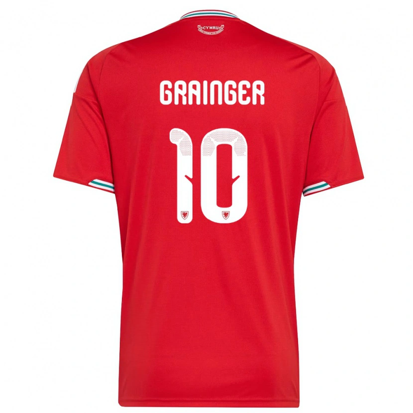 Danxen Män Wales William Grainger #10 Röd Vit Grön Hemmatröja Matchtröjor 26-28 Tröjor T-Tröja