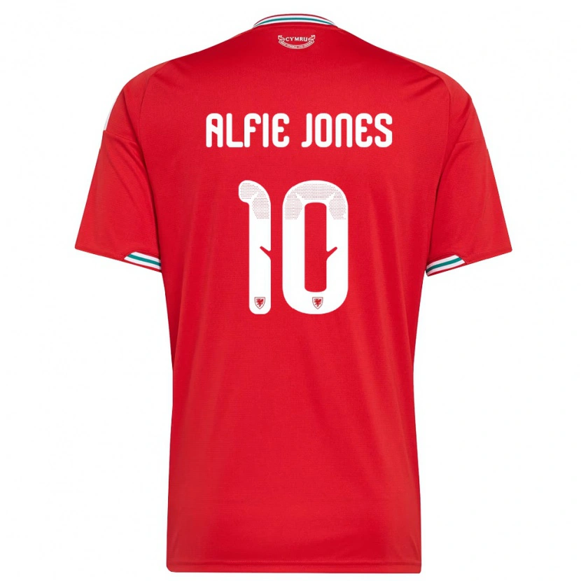 Danxen Män Wales Alfie Jones #10 Röd Vit Grön Hemmatröja Matchtröjor 26-28 Tröjor T-Tröja