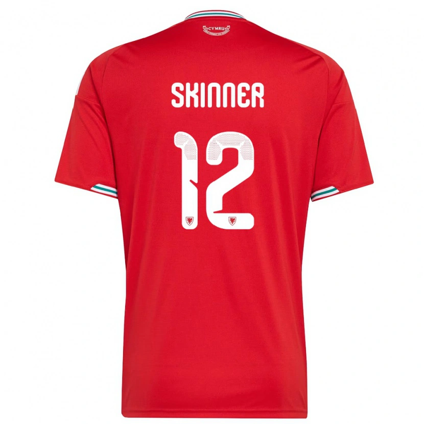 Danxen Män Wales Claire Skinner #12 Röd Vit Grön Hemmatröja Matchtröjor 26-28 Tröjor T-Tröja