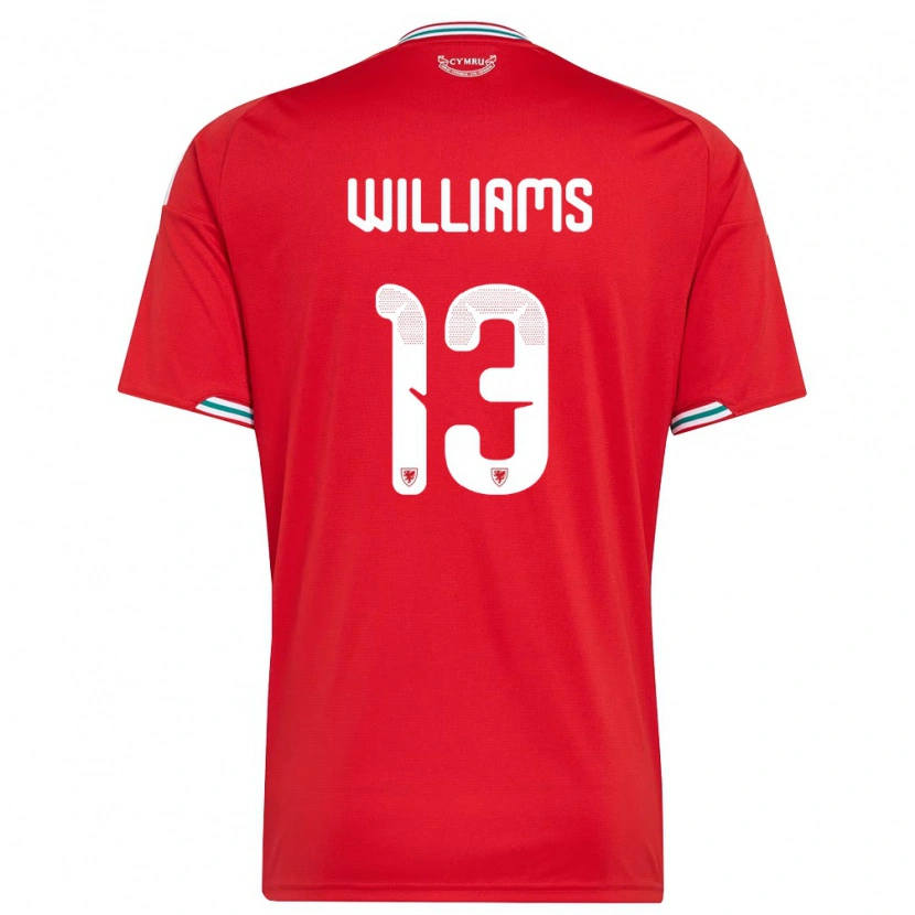 Danxen Män Wales Max Williams #13 Röd Vit Grön Hemmatröja Matchtröjor 26-28 Tröjor T-Tröja