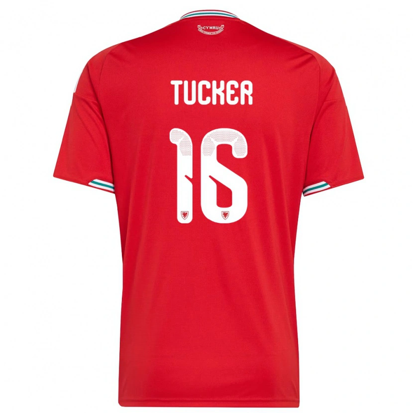 Danxen Män Wales Ali Tucker #16 Röd Vit Grön Hemmatröja Matchtröjor 26-28 Tröjor T-Tröja