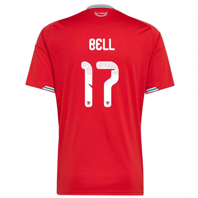 Danxen Män Wales Zac Bell #17 Röd Vit Grön Hemmatröja Matchtröjor 26-28 Tröjor T-Tröja