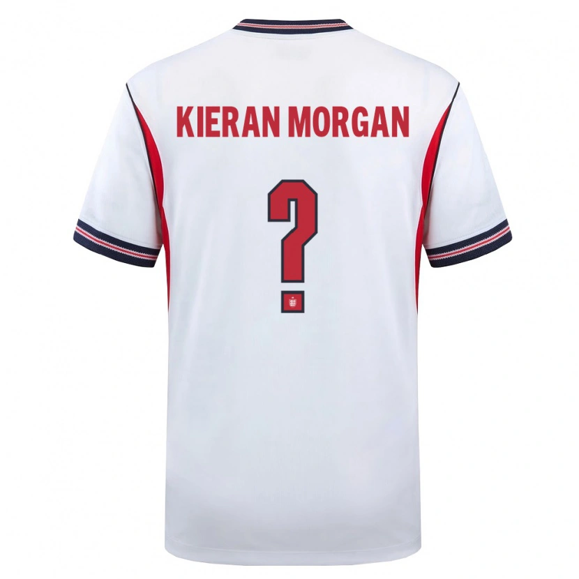 Danxen Män England Kieran Morgan #0 Vit Marin Röd Hemmatröja Matchtröjor 26-28 Tröjor T-Tröja