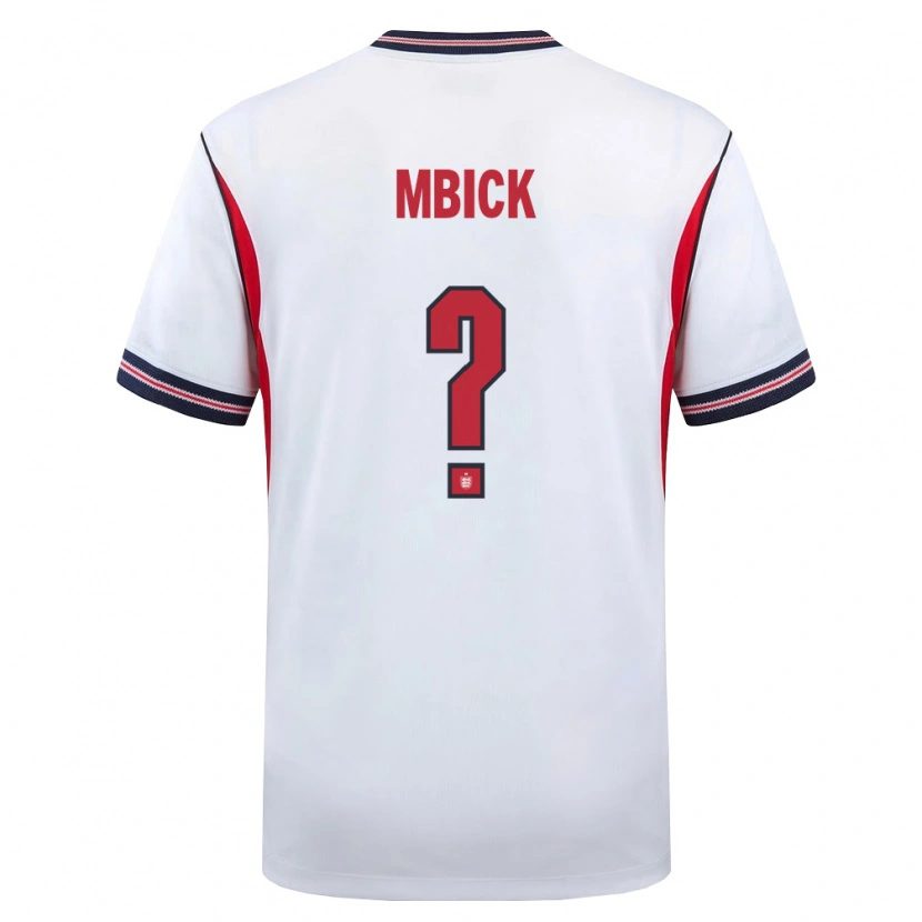 Danxen Män England Micah Mbick #0 Vit Marin Röd Hemmatröja Matchtröjor 26-28 Tröjor T-Tröja